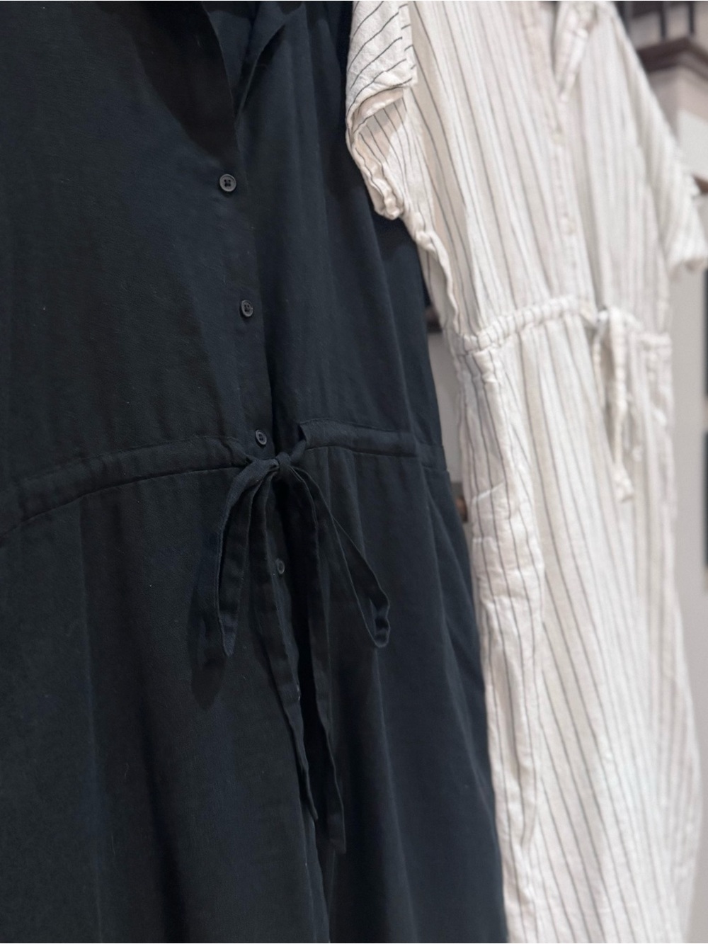 a new day Black and White Striped Drawstring Shirt Dresses - Picture 6 of 8